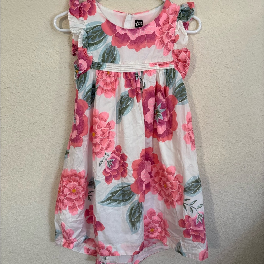 EUC Tea Collection Pink and Green Floral Dress